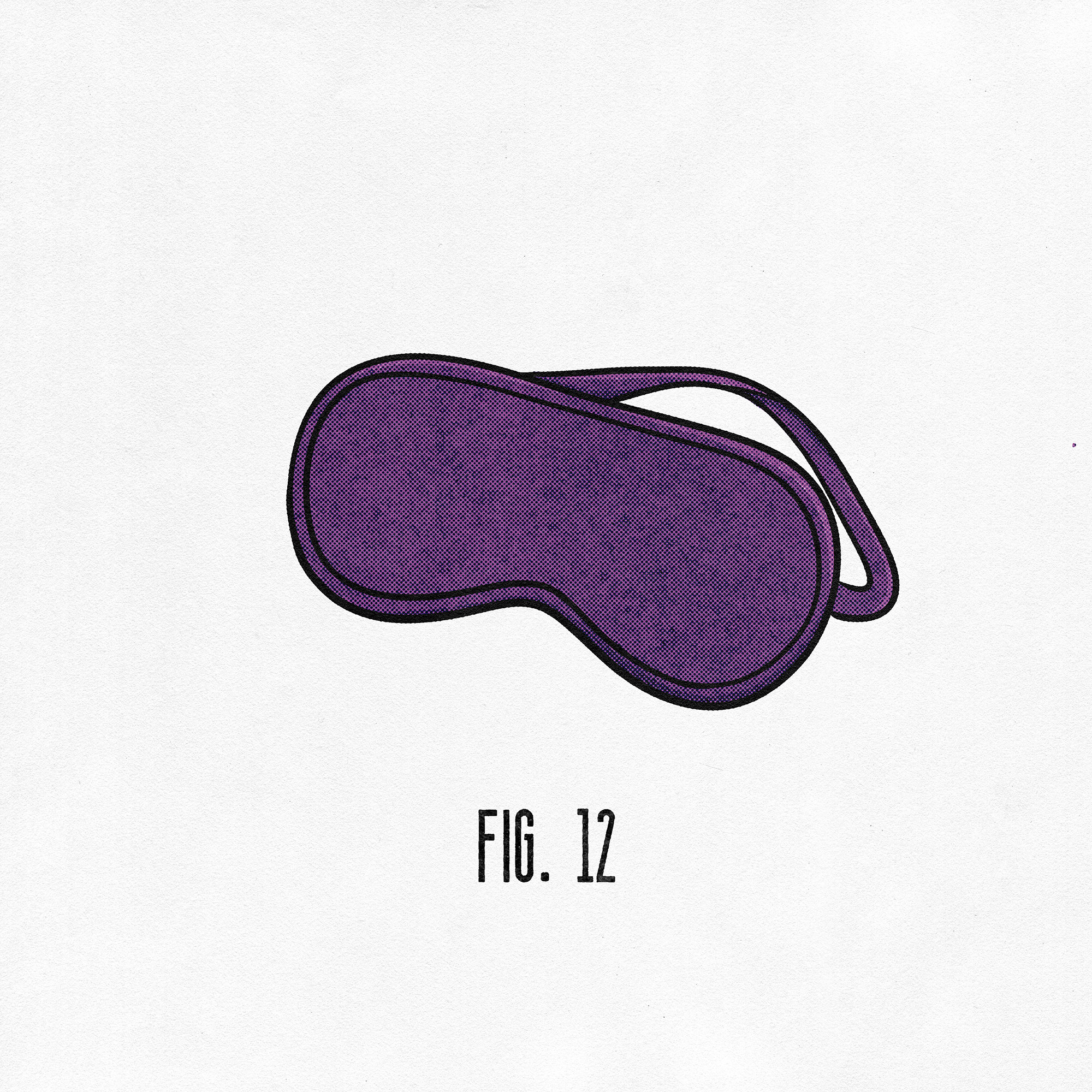 Illustration of a purple sleep mask captioned 'fig. 12.'