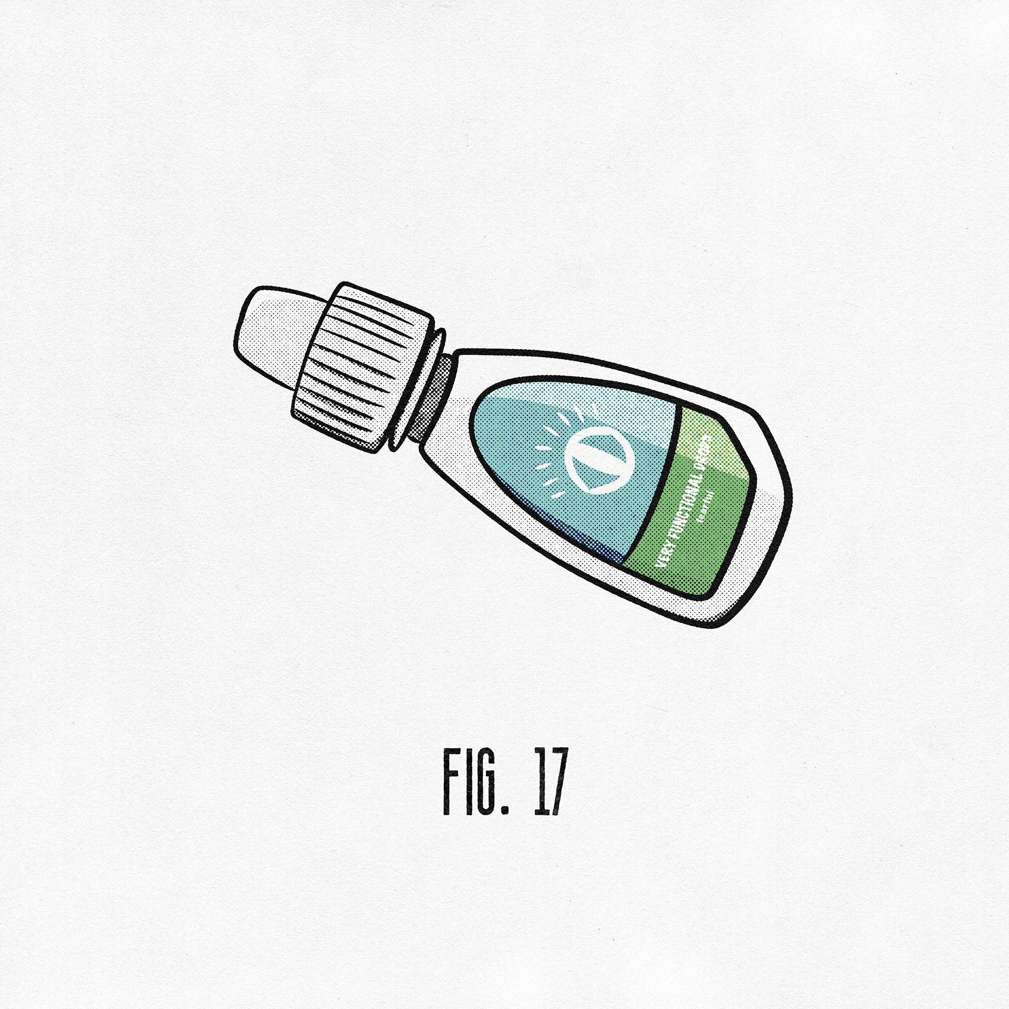 Illustration of a bottle of eye drops captioned 'fig. 17.'