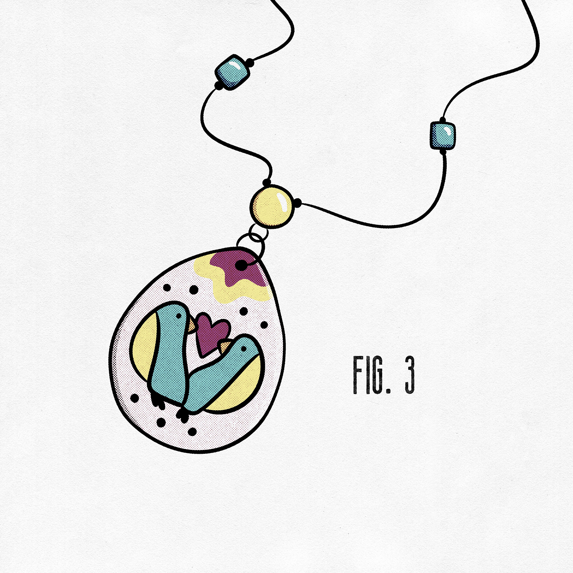 Illustration of the necklace featured in 'Eternal Sunshine of the Spotless Mind' captioned 'fig. 3.'