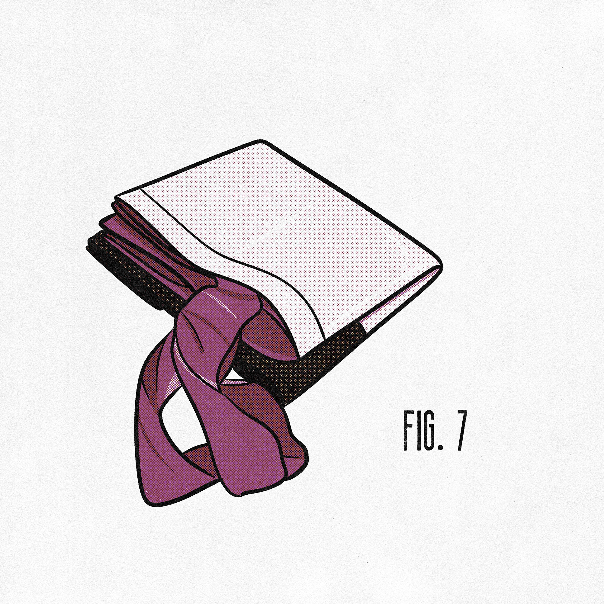 Illustration of a pink reusable grocery bag captioned 'fig. 7.'