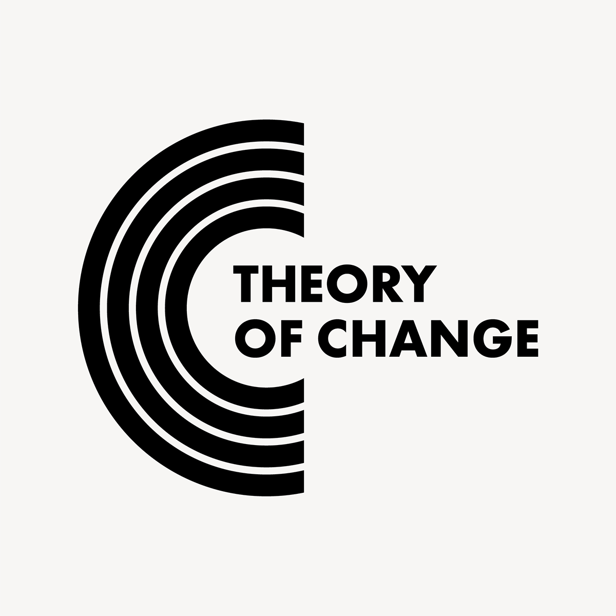 Theory of Change full name logo in mono black.