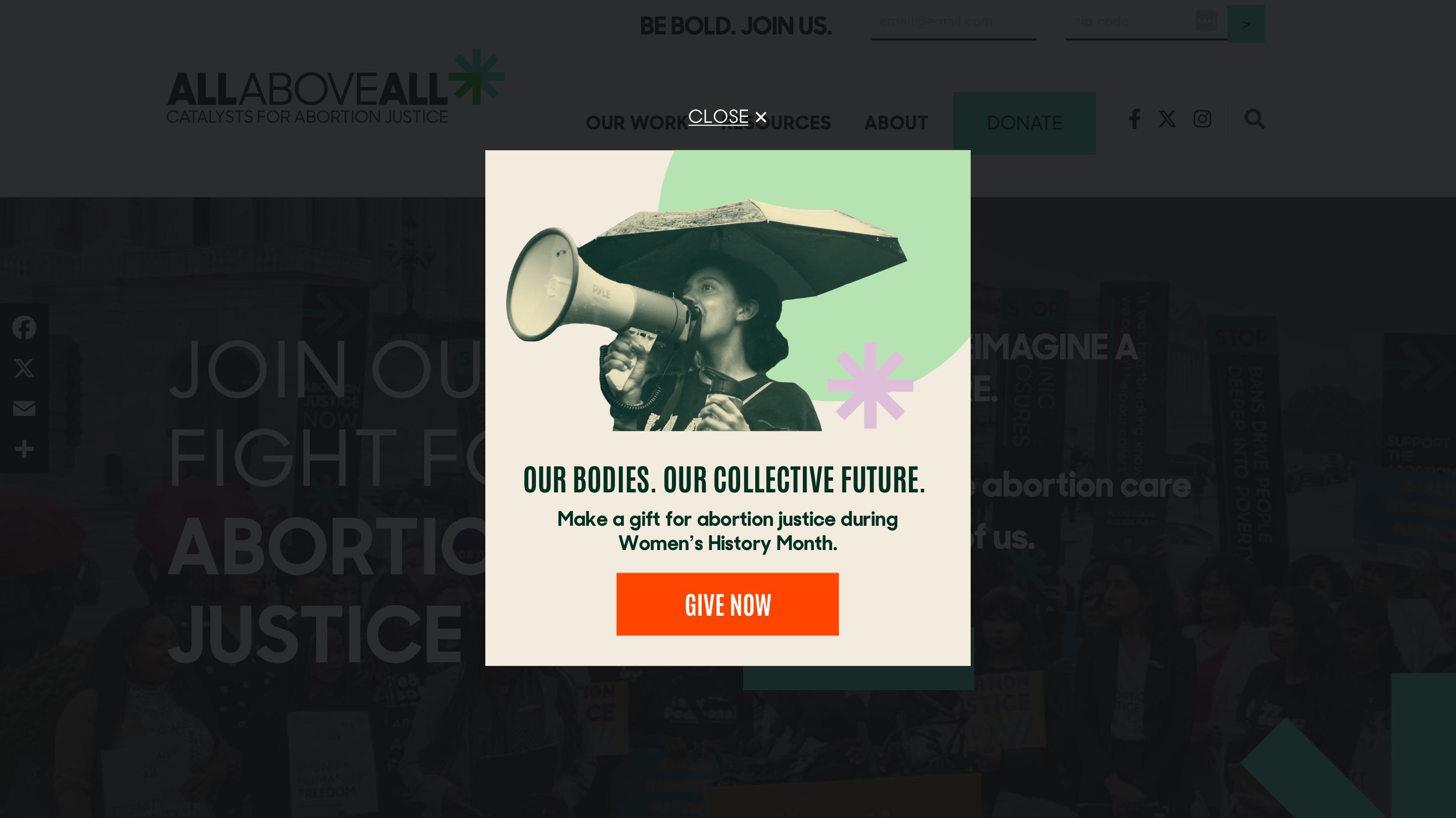 The Nation Fund website news page mockup.
